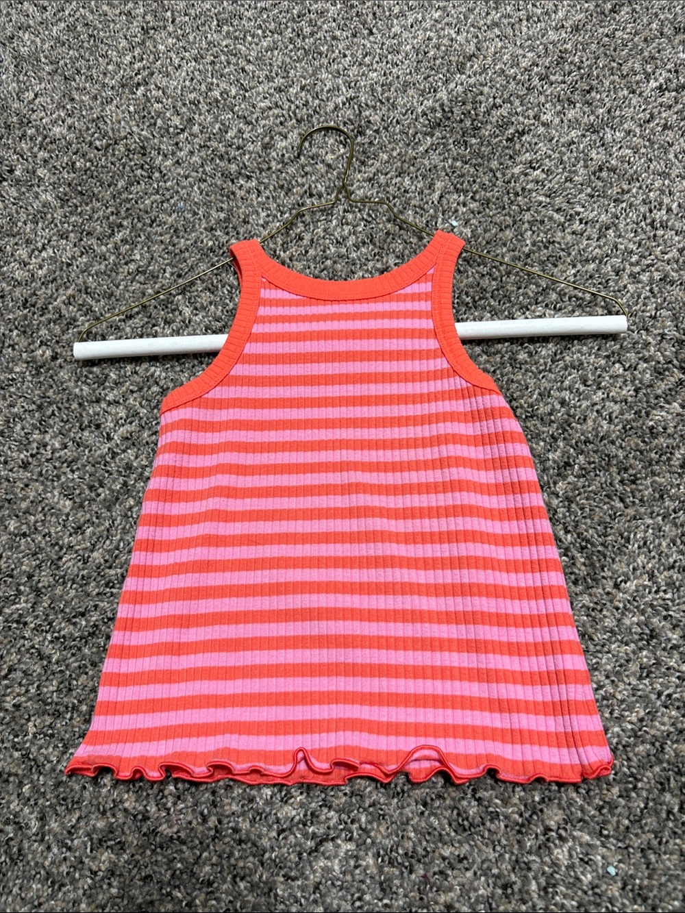 Cat & Jack Coral and Pink Striped Tank Top